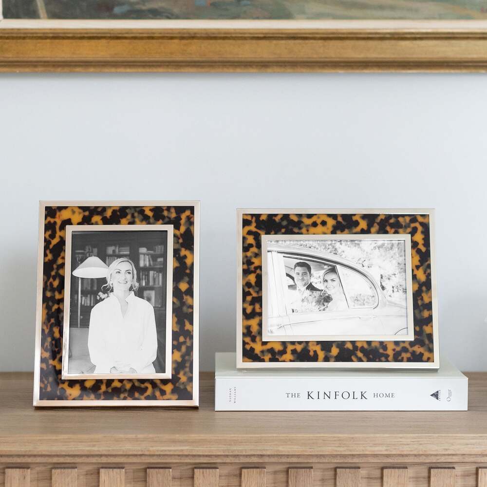 Faux Tortoiseshell & Silver Photo Frame 5"x7" by Addison Ross Additional Image-4