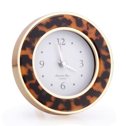 FauxTortoiseshell & Gold Silent Alarm Clock by Addison Ross