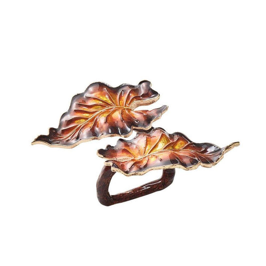 Fern Napkin Ring Brown & Gold by Kim Seybert 