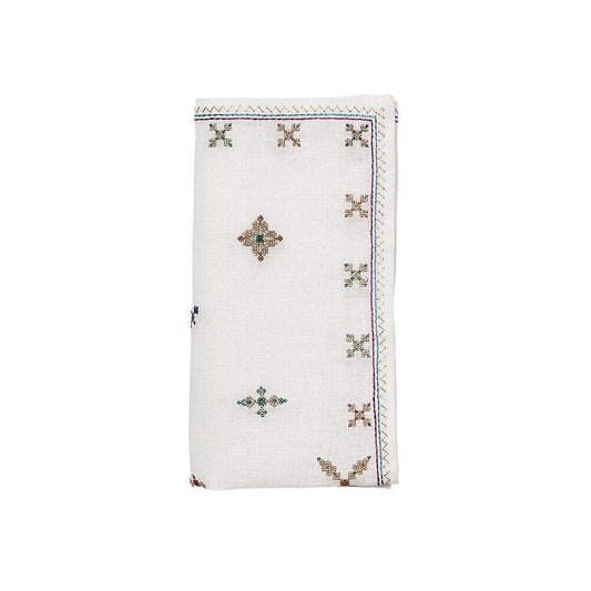 Fez Napkin in White - Gold - Multi - Set of 4 by Kim Seybert 