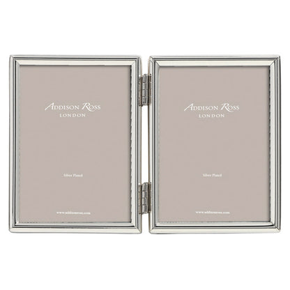 Fine Edged Silver Plated Double Photo Frame by Addison Ross