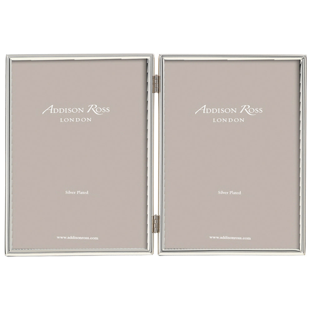 Fine Edged Silver Plated Double Photo Frame by Addison Ross