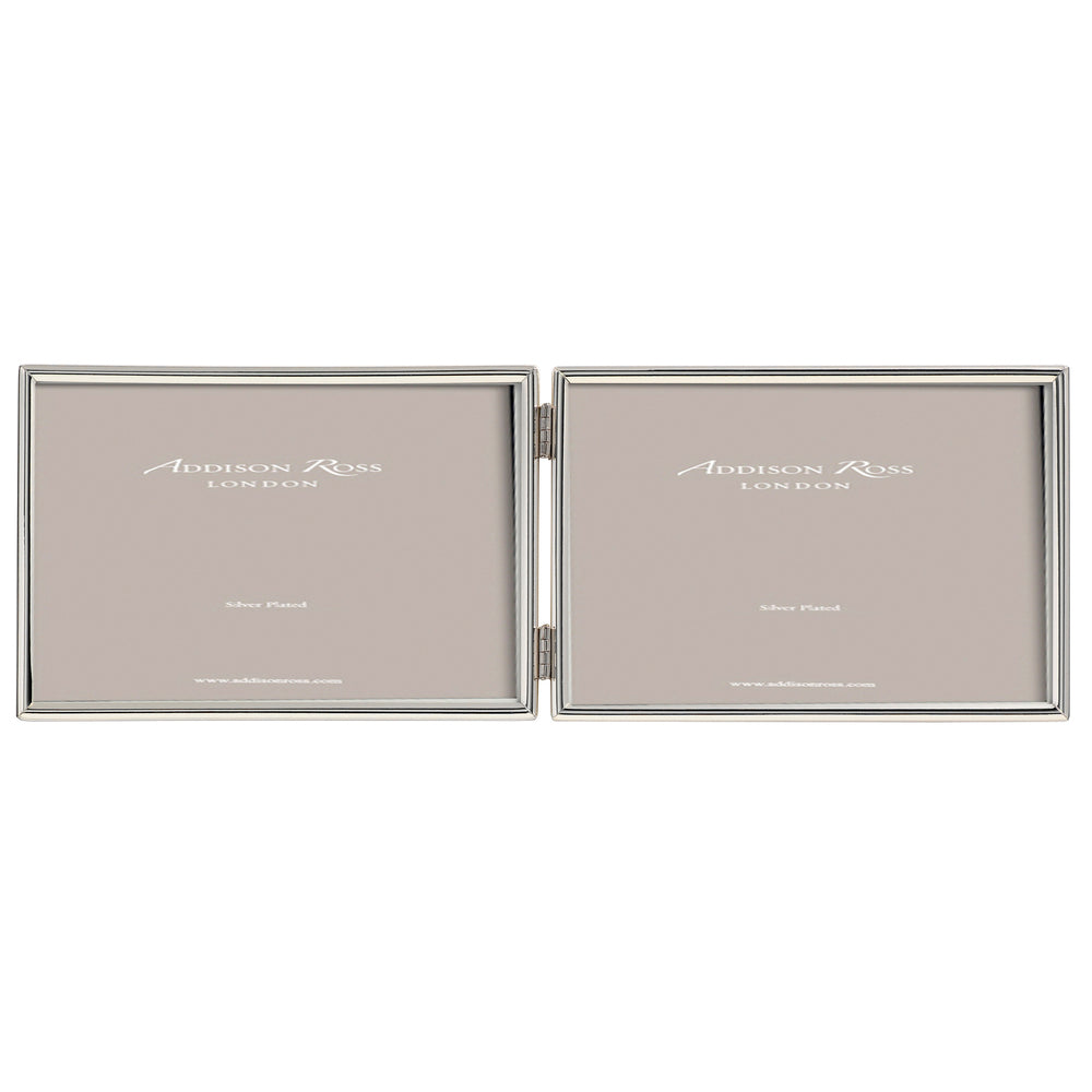 Fine Edged Silver Plated Double Photo Frame by Addison Ross Additional Image-2