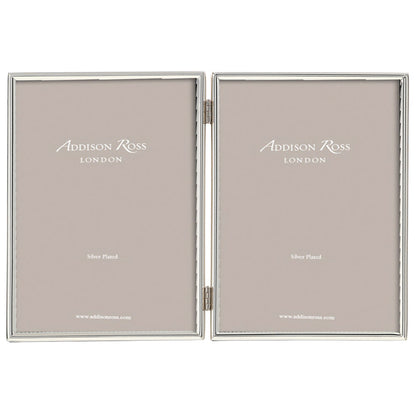 Fine Edged Silver Plated Double Photo Frame by Addison Ross