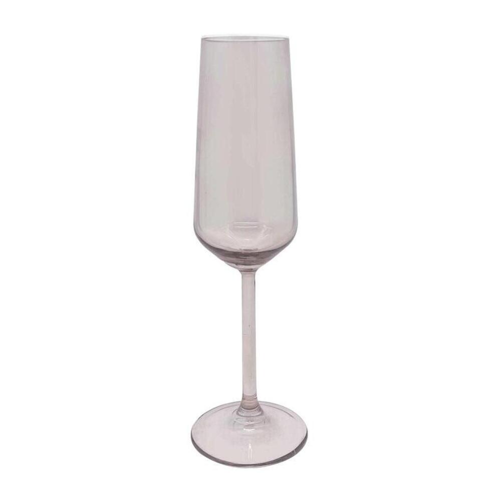 Fine Line Quartz with White Rim Champagne Flute Glass - Set of 4 by Mariposa 2