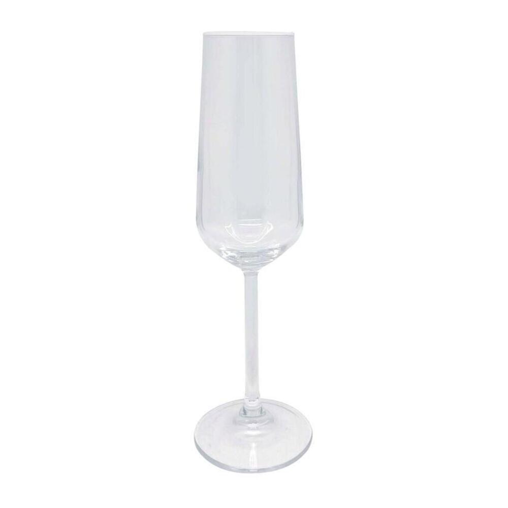 Fine Line Quartz with White Rim Champagne Flute Glass - Set of 4 by Mariposa 6