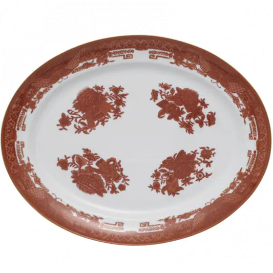 Fitzhugh Cinnabar Oval Platter by Mottahedeh