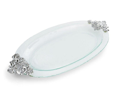 Fleur-De-Lis Glass Platter by Arthur Court Designs 2