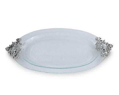 Fleur-De-Lis Glass Platter by Arthur Court Designs 3