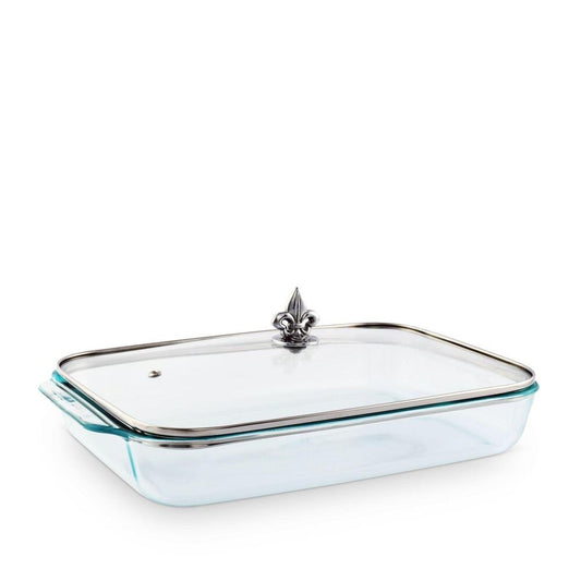 Fleur-De-Lis Lid with Pyrex 3 Quart Baking Dish by Arthur Court Designs