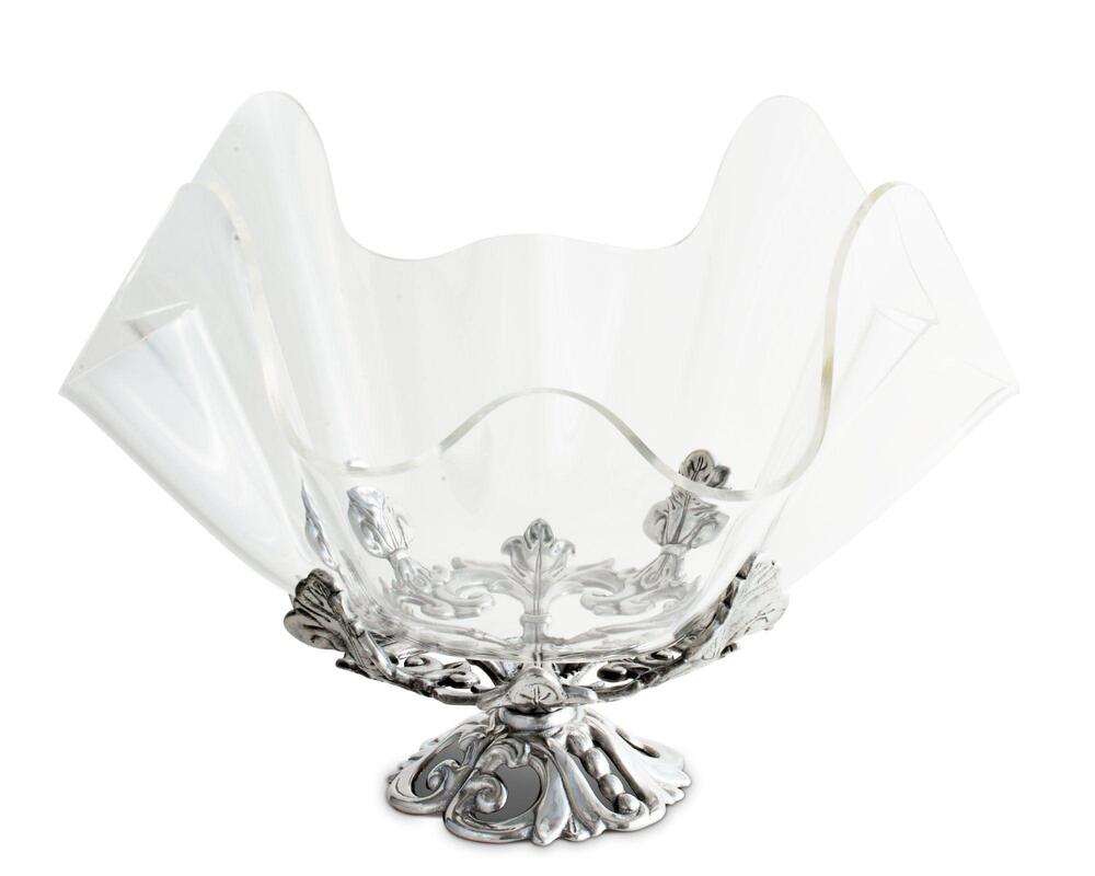 Fleur-De-Lis Stand Acrylic Bowl 14" by Arthur Court Designs 2