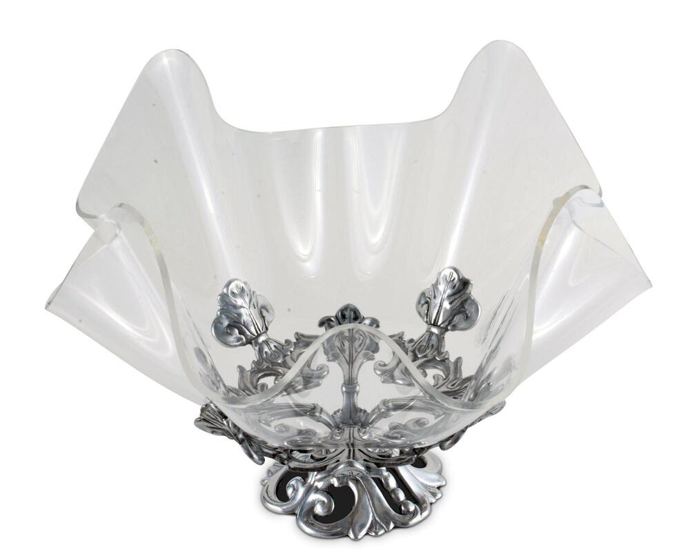 Fleur-De-Lis Stand Acrylic Bowl 14" by Arthur Court Designs 3