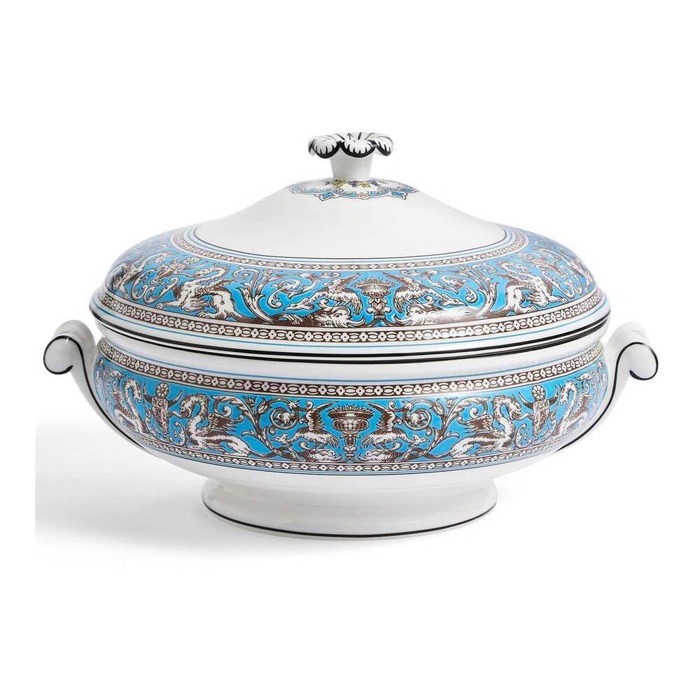Florentine Turquoise Covered Vegetable Dish 42.5 cm by Wedgwood