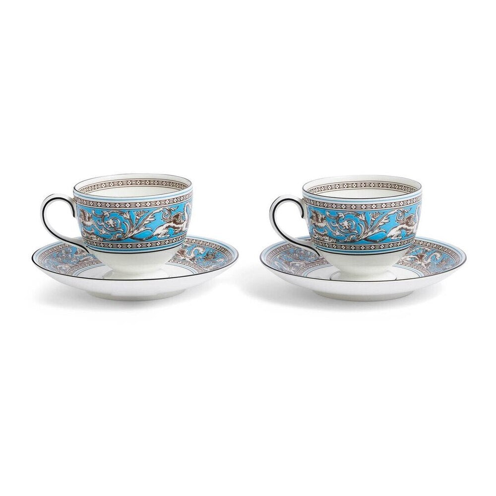 Florentine Turquoise Teacup & Saucer, Set Of 2 by Wedgwood Additional Image - 1