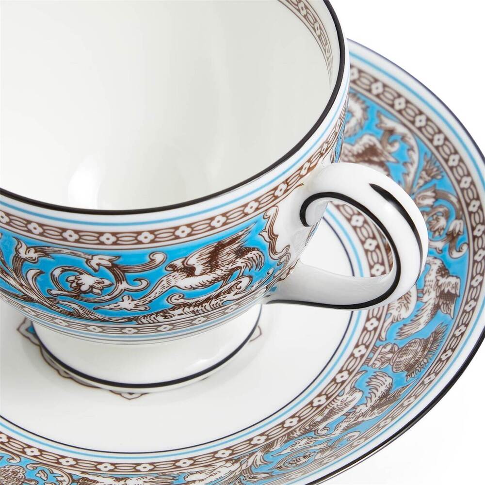 Florentine Turquoise Teacup & Saucer, Set Of 2 by Wedgwood Additional Image - 2