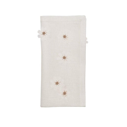 Florette Napkin in White & Natural - Set of 4 by Kim Seybert 