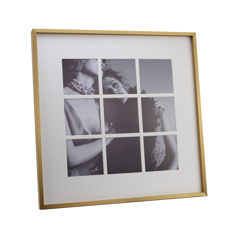 Four Aperture Brushed Gold Wall Hanging Frame by Addison Ross