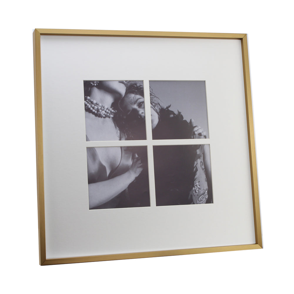 Four Aperture Brushed Gold Wall Hanging Frame by Addison Ross Additional Image-5