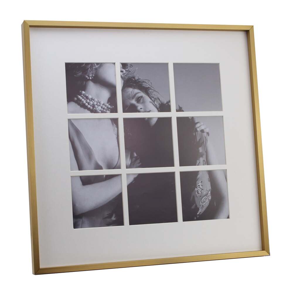 Four Aperture Brushed Gold Wall Hanging Frame by Addison Ross Additional Image-4