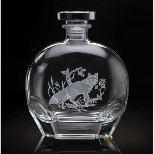 Fox Round Decanter American Wildlife by Julie Wear 