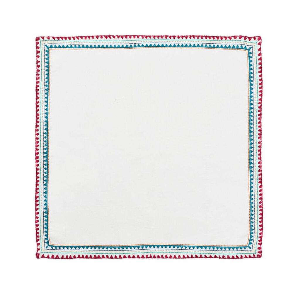 Frolic Napkin in White & Multi - Set of 4 by Kim Seybert 4