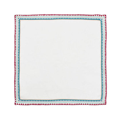 Frolic Napkin in White & Multi - Set of 4 by Kim Seybert 4