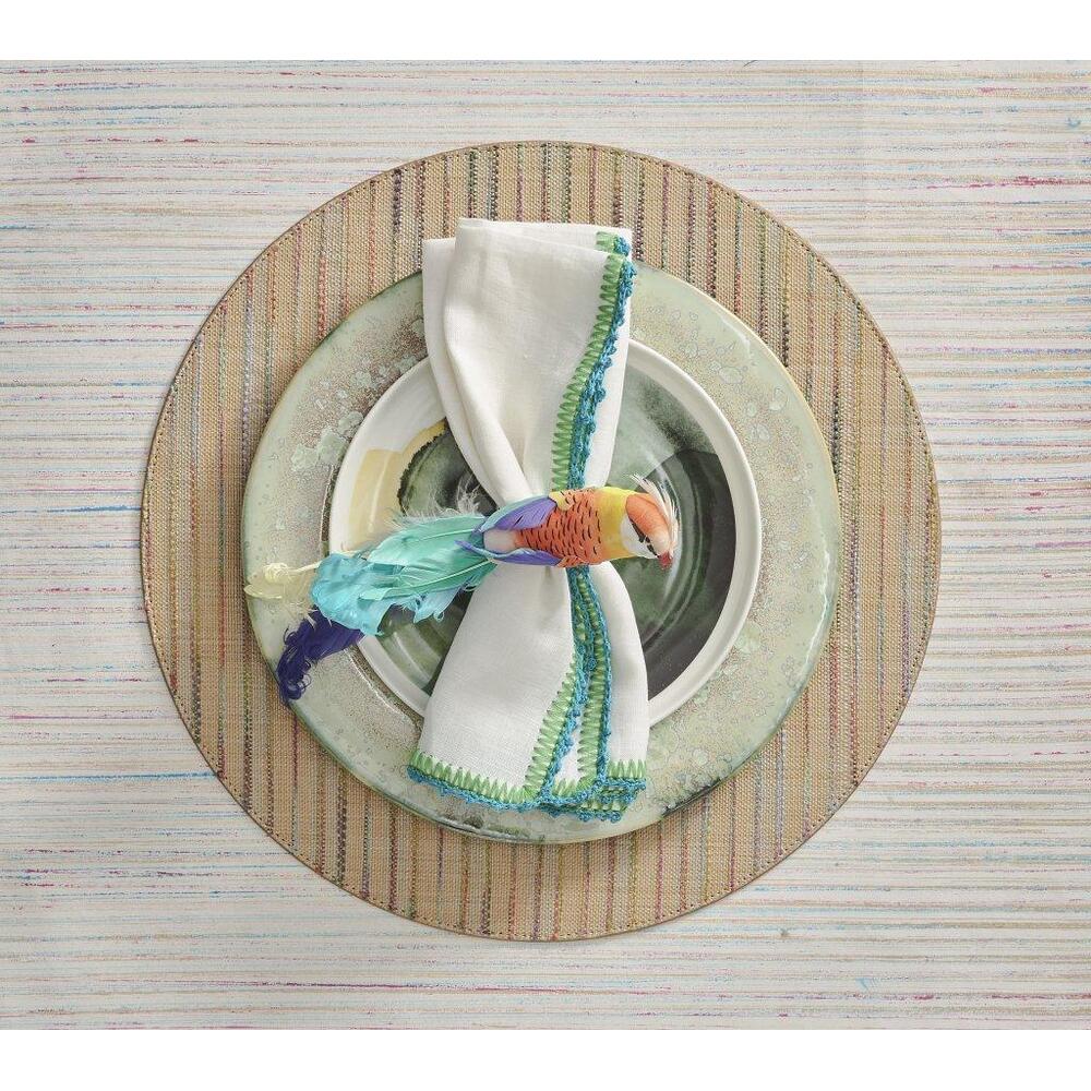 Frolic Placemat in Natural & Multi - Set of 4 by Kim Seybert 1