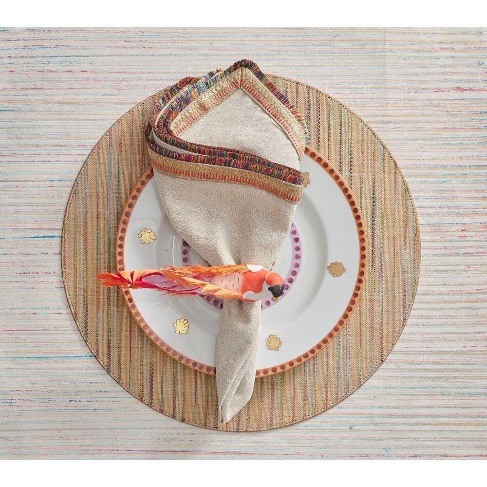 Frolic Placemat in Natural & Multi - Set of 4 by Kim Seybert 2