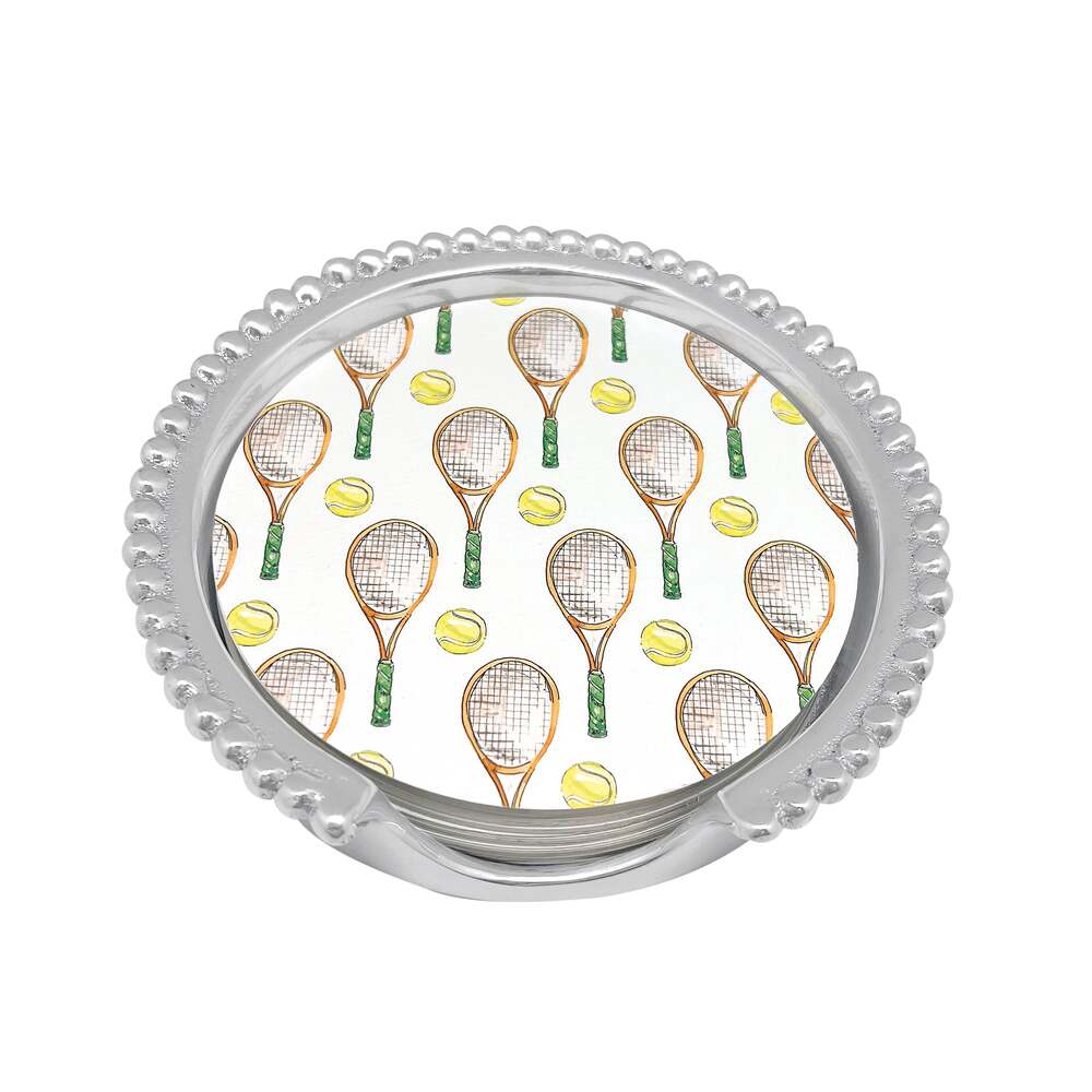Game, Set, Match Tennis Beaded Coaster Set by Mariposa Additional Image 1