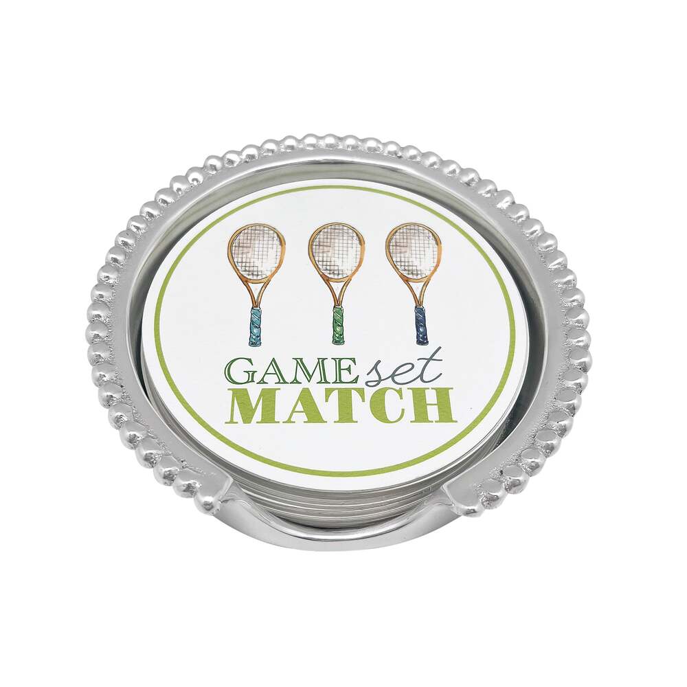 Game, Set, Match Tennis Beaded Coaster Set by Mariposa