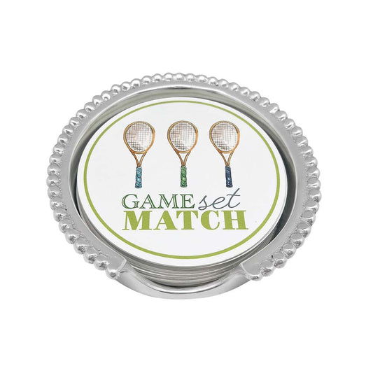 Game, Set, Match Tennis Beaded Coaster Set by Mariposa