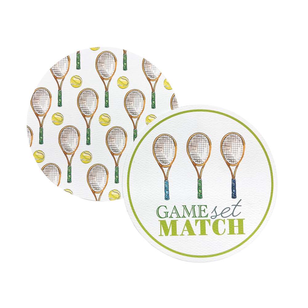 Game, Set, Match Tennis Coaster Refill, 40 Count by Mariposa