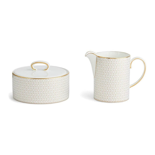 Gio Gold Sugar Box And Milk / Cream Jug by Wedgwood