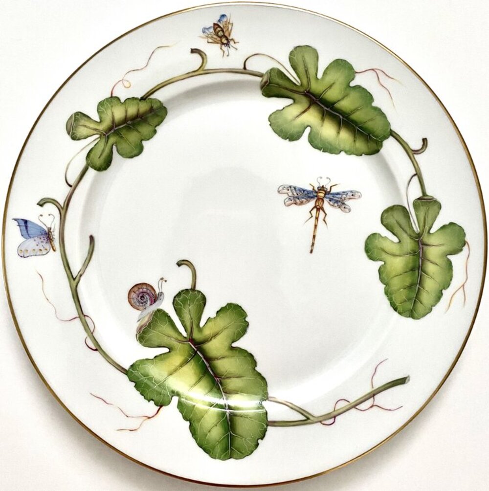 GL1 - Green Leaves Dinner Plate by Anna Weatherley