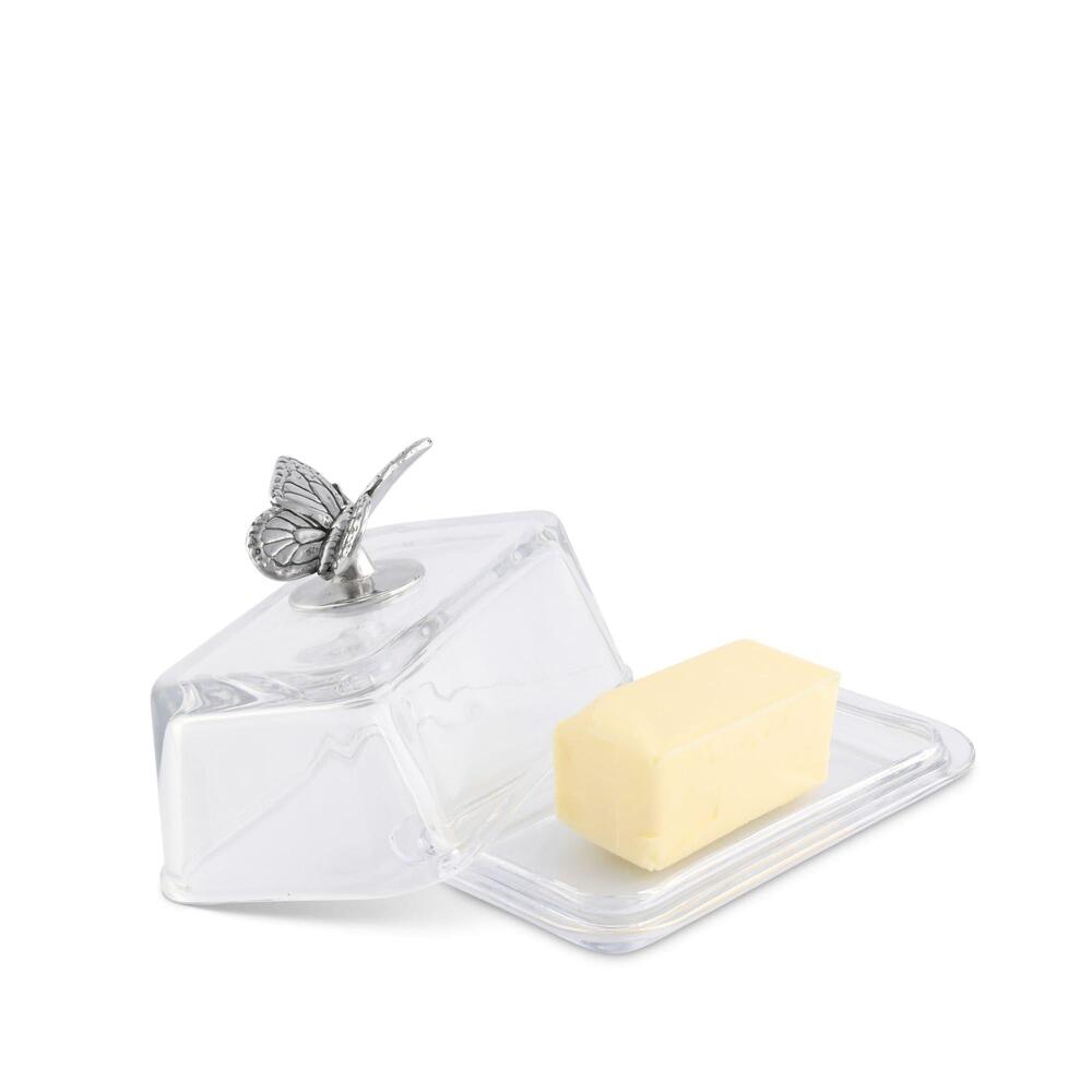 Glass Butter Dish - Butterfly by Arthur Court Designs