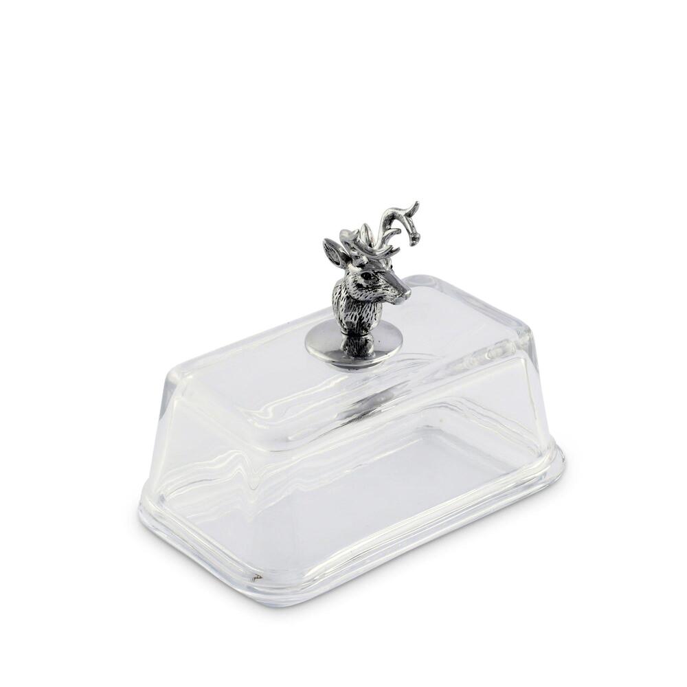 Glass Butter Dish - Elk by Arthur Court Designs 2