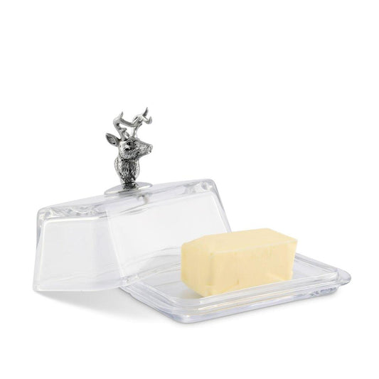 Glass Butter Dish - Elk by Arthur Court Designs