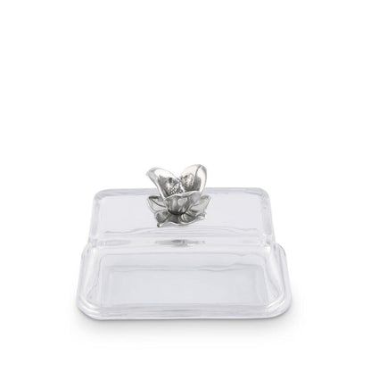Glass Butter Dish - Magnolia by Arthur Court Designs 3