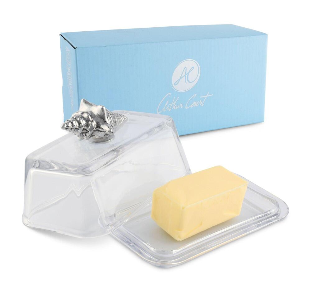 Glass Butter Dish- Shell by Arthur Court Designs 5