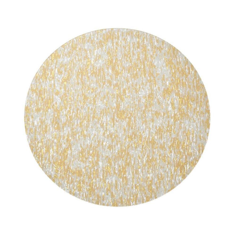 Glimmer Placemat in Yellow & Ivory - Set of 4 by Kim Seybert 