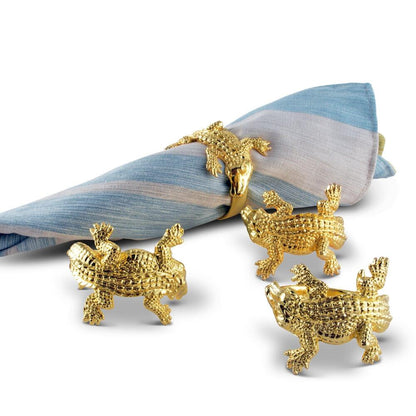 Gold Alligator Napkin Rings by Arthur Court Designs