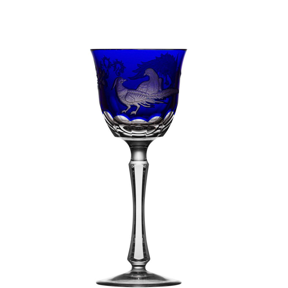 Gold Aves Cobalt Wine Hock by Varga Crystal 