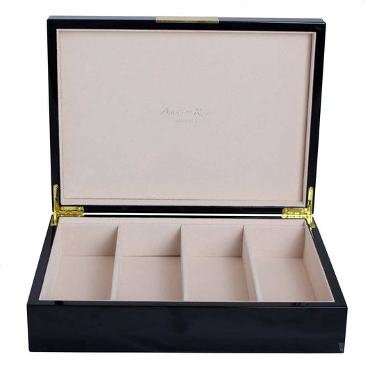 Gold Trim Black Glasses Box 8"x11" by Addison Ross