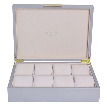 Gold Trim Chiffon Gray Watch Box 8"x11" by Addison Ross