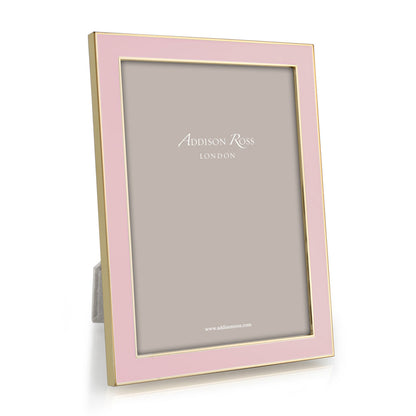 Gold Trim Pastel Pink Enamel Picture Frame 15mm by Addison Ross