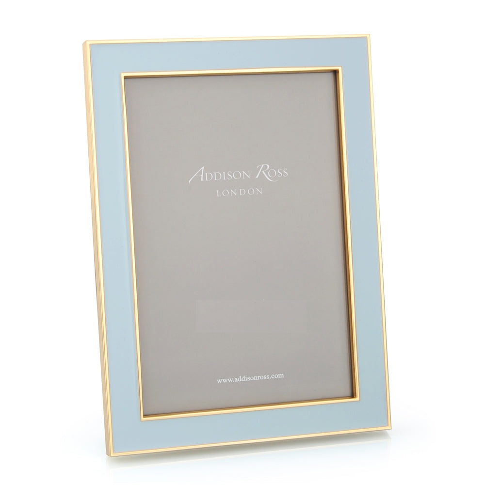 Gold Trim Powder Blue Enamel Picture Frame 15mm by Addison Ross