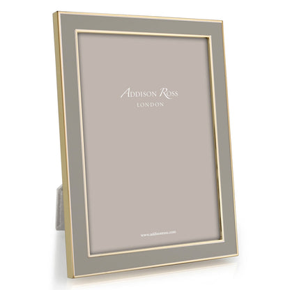 Gold Trim Taupe Enamel Picture Frame 15mm by Addison Ross