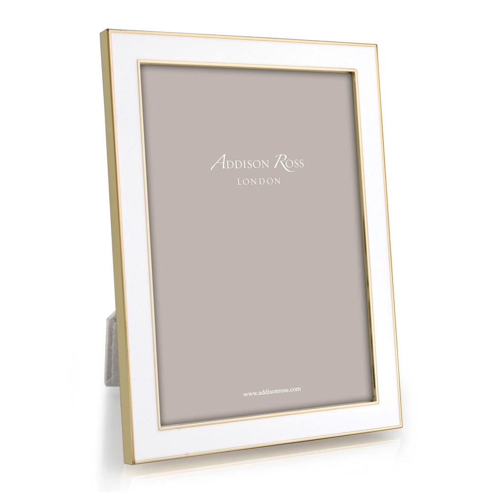 Gold Trim White Enamel Picture Frame 15mm by Addison Ross