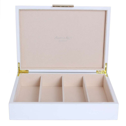 Gold Trim White Glasses Box 8"x11" by Addison Ross