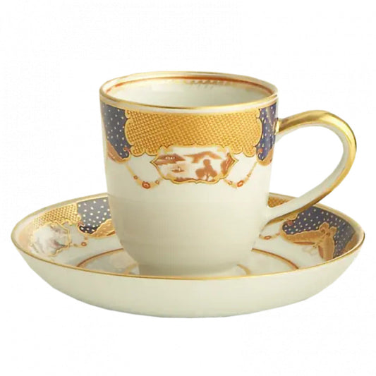 Golden Butterfly Demi Cup & Saucer by Mottahedeh